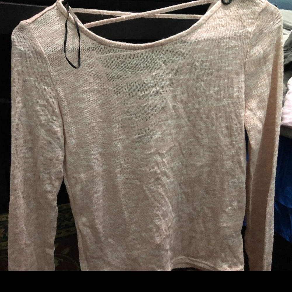 Divided Crop Blush Sweater